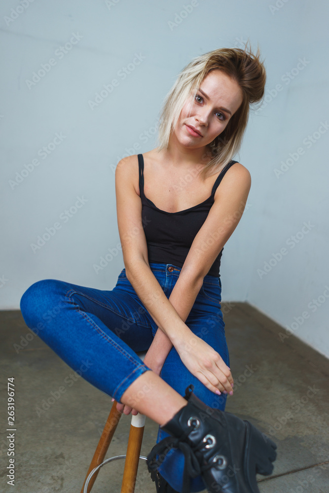 Model tests. Photo session for the model in the studio. Model tests. Photo session for the model in the studio.