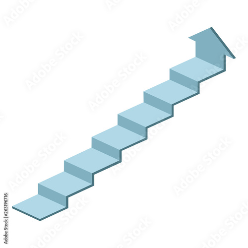 Isolmetric stairs up. 3d chart arrow for infographic