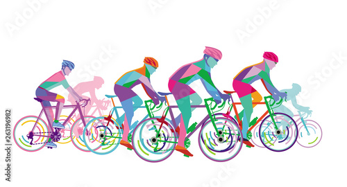 eine Gruppe von Rennradfahrern