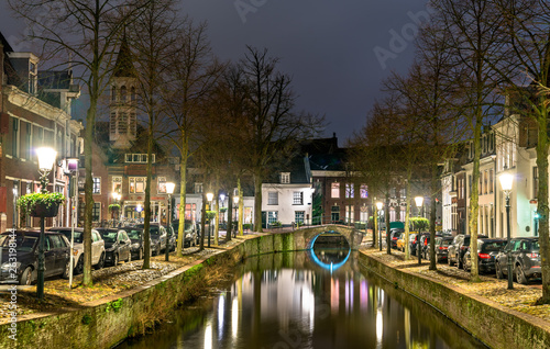 Traditional Dutch buildings along a canal in Amersfoort, Netherlands