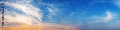 Fototapeta Naklejka Na Ścianę i Meble -  Dramatic panorama sky with cloud on twilight time. Panoramic image.