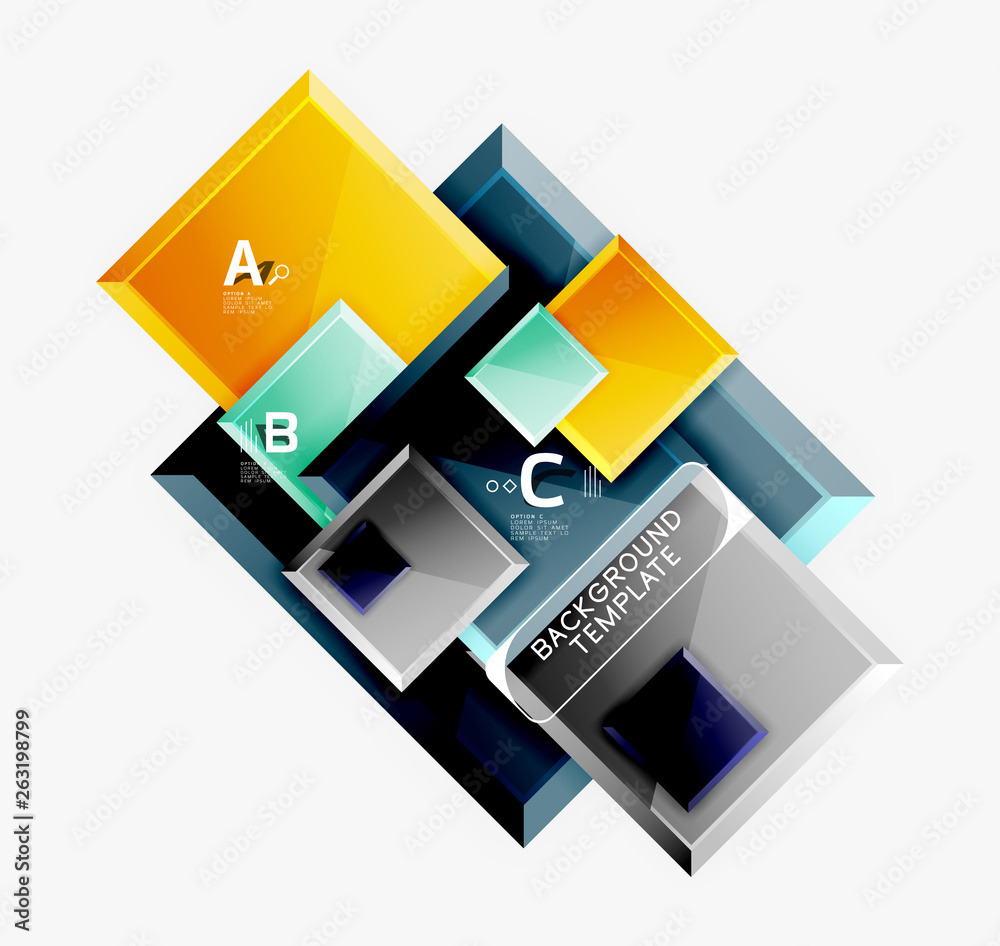Geometrical design squares abstract banner, glossy shiny effects Geometrical design squares abstract banner, glossy shiny effects