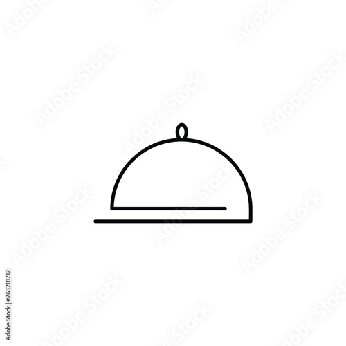 Food serving tray line icon Food platter serving