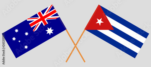 Cuba and Australia. The Cuban and Australian flags. Official colors. Correct proportion. Vector