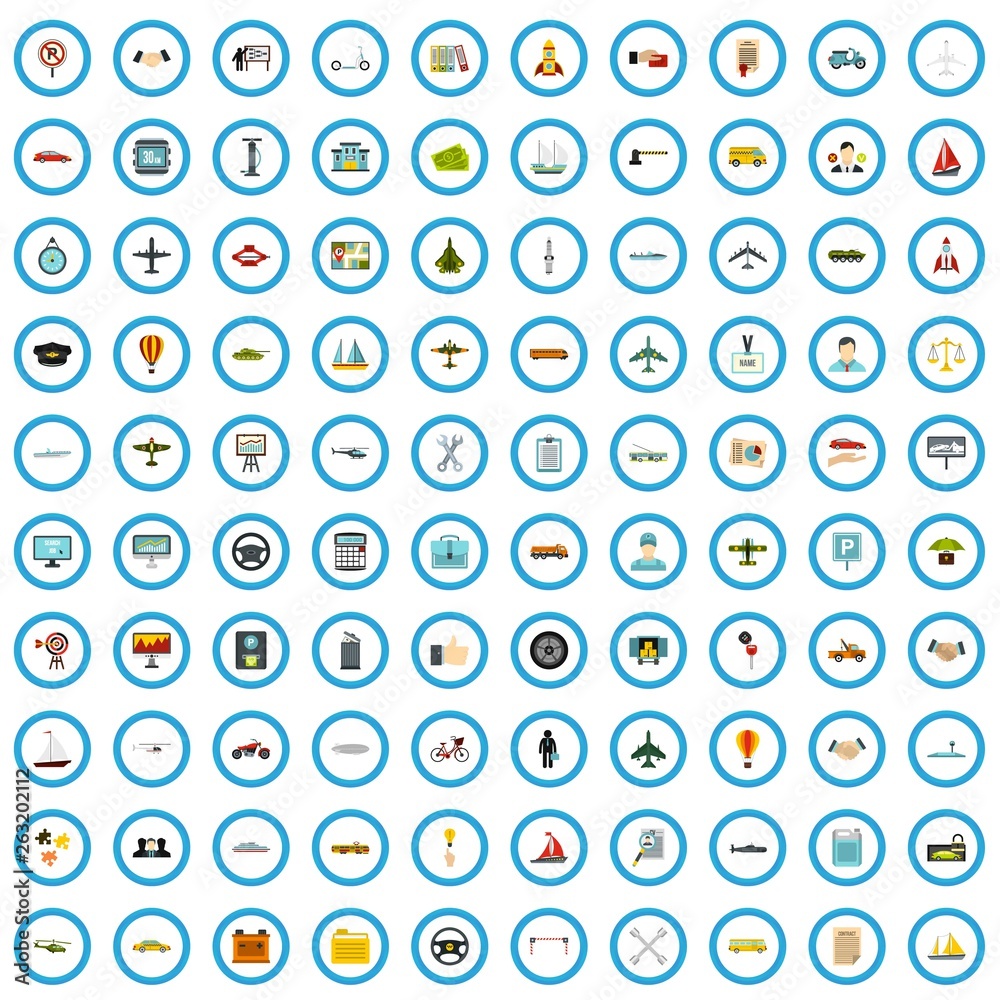 100 transport company icons set in flat style for any design vector illustration 100 transport company icons set in flat style for any design vector illustration