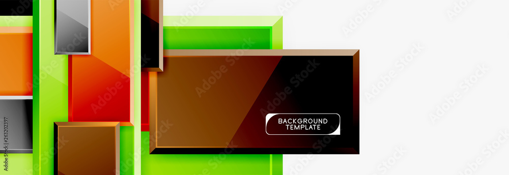 Geometrical design squares abstract banner, glossy shiny effects Geometrical design squares abstract banner, glossy shiny effects
