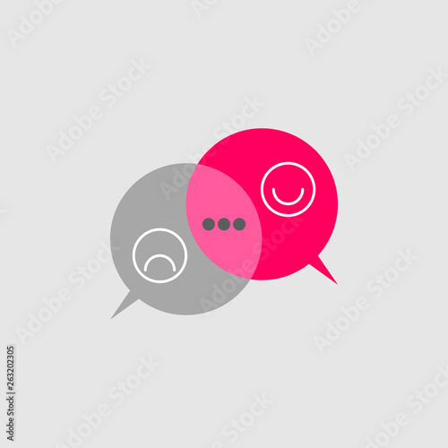 Two bubbles, chat messages