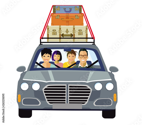 Familienurlaub mit Kinder im Auto