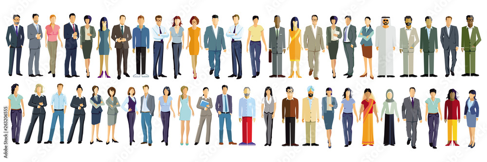 Obraz premium Business Team stehen zusammen– Illustration