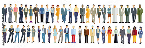 Business Team stehen zusammen– Illustration