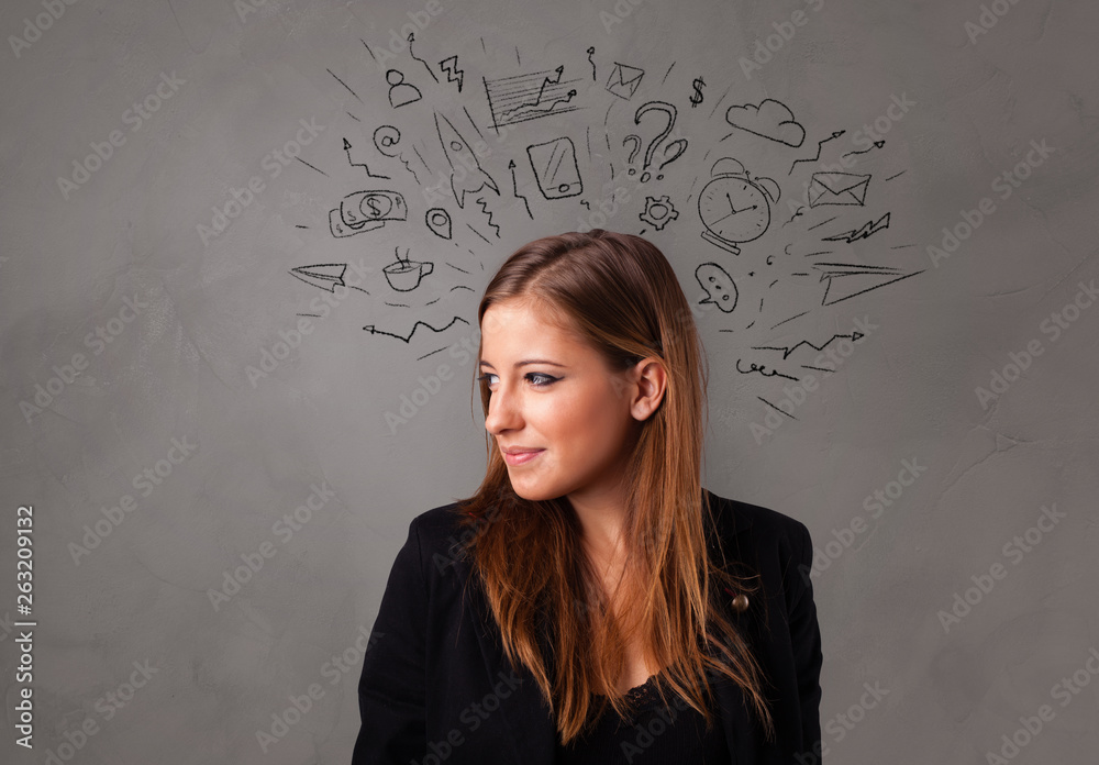Student thinking with speech bubble concept Student thinking with speech bubble concept