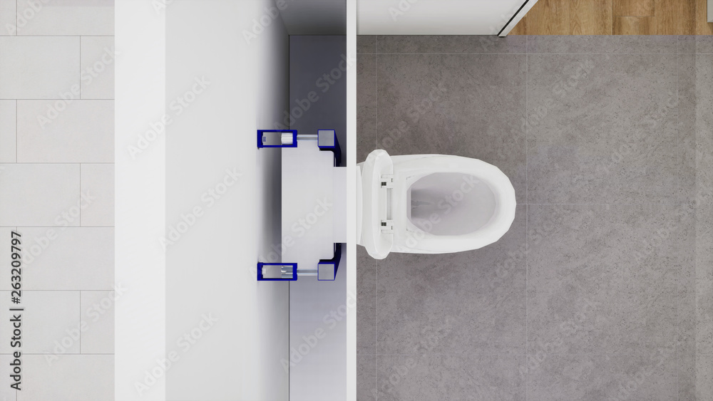 vue 3d en coupe d'un WC suspendu 04 Illustration Stock | Adobe Stock