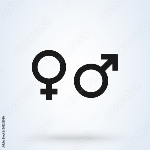 Gender Male and Female vector Icon in trendy flat style isolated