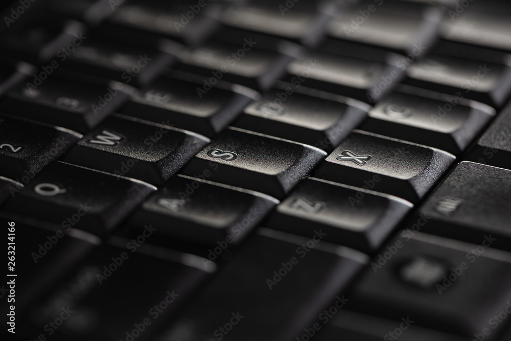 Close-up of a black keyboard 
