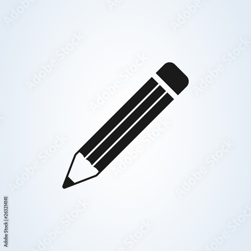 Pencil Icon Vector. Perfect Black pictogram illustration on white background