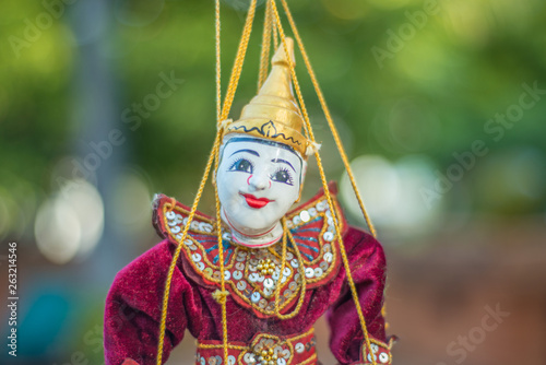 Bonecos marionetes (puppets) em Bagan, Myanmar. photo