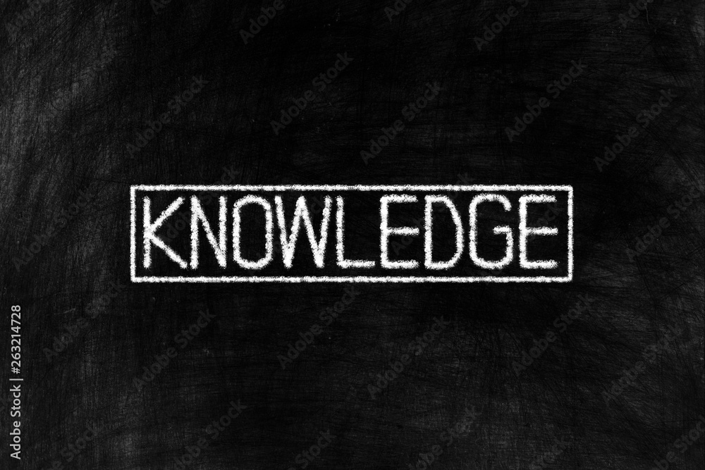 Knowledge in Chalk Hand Writing on Old Grunge Chalkboard Background, Suitable for Education and Business Concept. Knowledge in Chalk Hand Writing on Old Grunge Chalkboard Background, Suitable for Education and Business Concept.