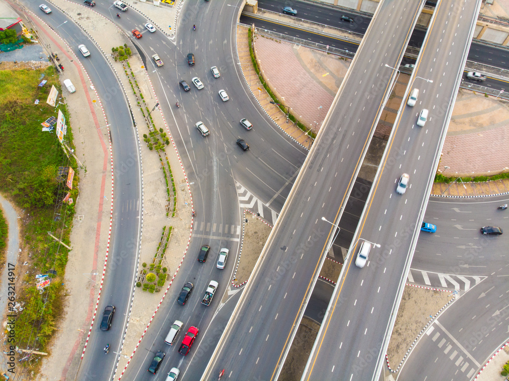 Roundabout city traffic road with vehicle movement hurry up Roundabout city traffic road with vehicle movement hurry up