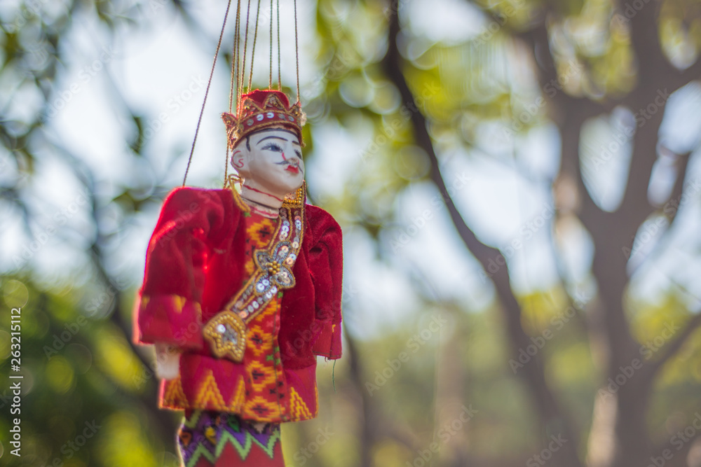 Bonecos marionetes (puppets) em Bagan, Myanmar.