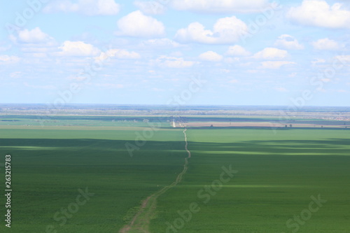 Green meadows and pasture.