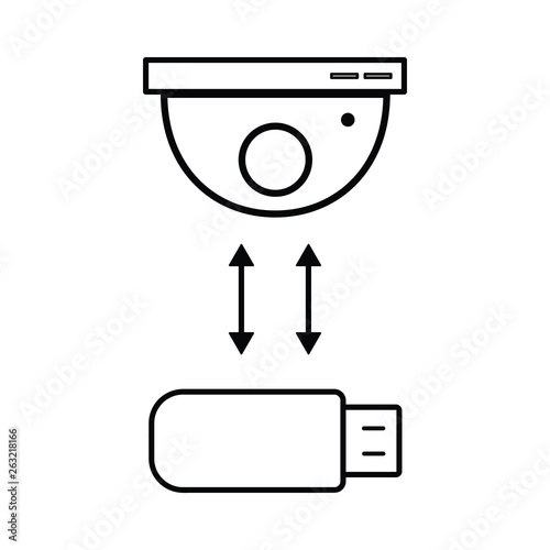Security camera and usb memory drive