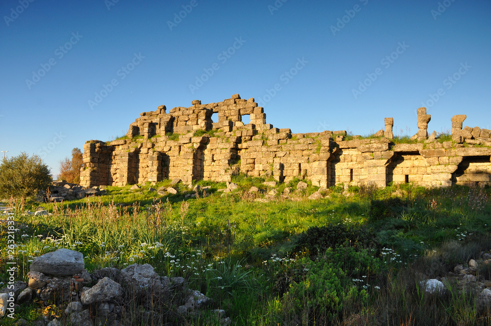 Turkey, Side city. Ancient Greek ruins