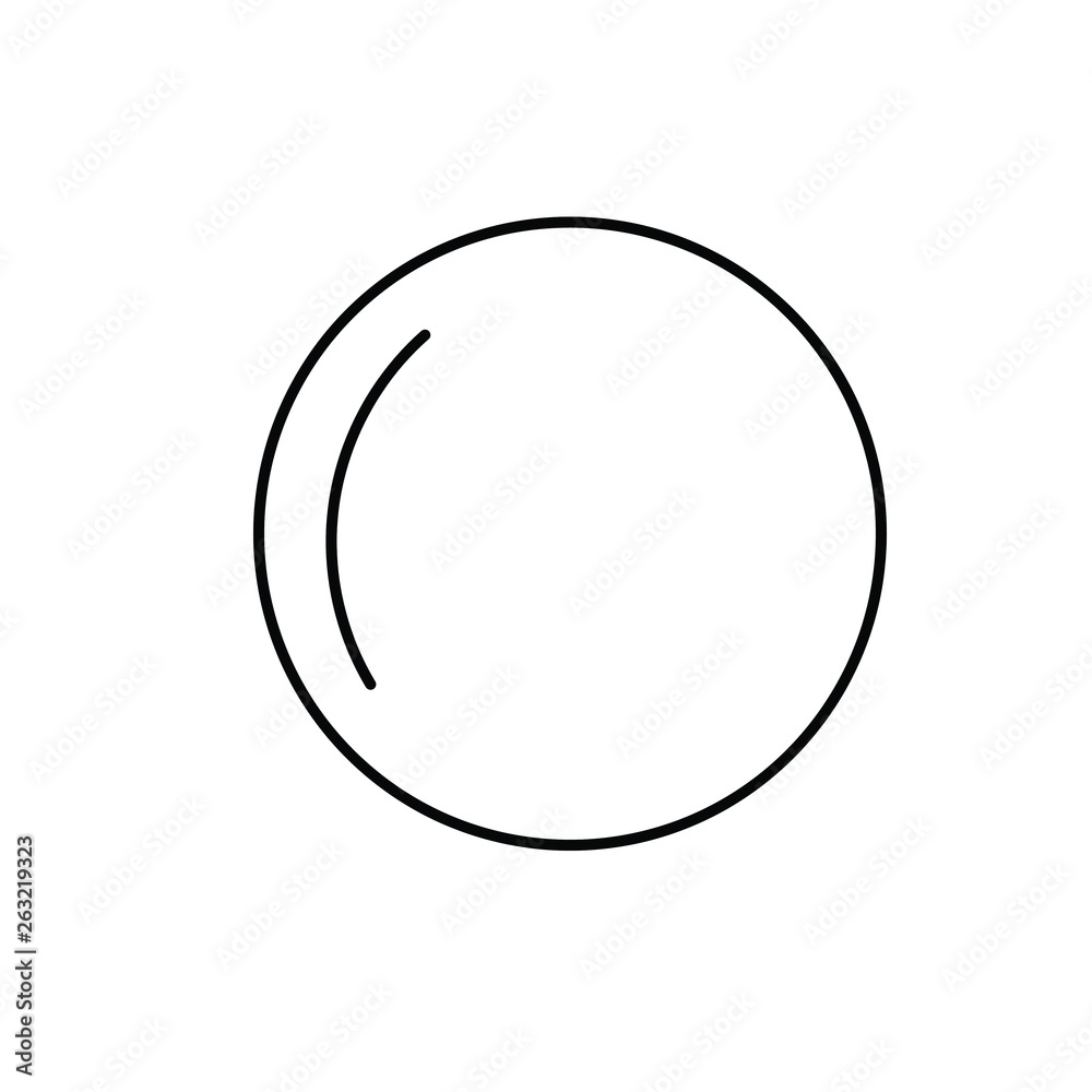 Toy ball line icon isolated on white Toy ball line icon isolated on white