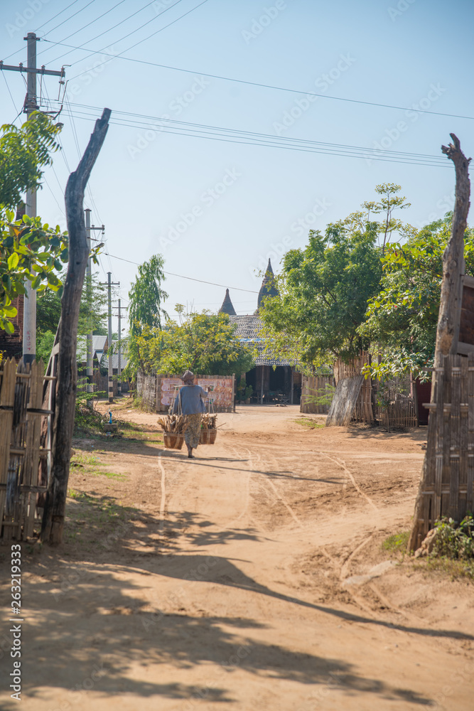 A local village in Bagan, Myanmar.