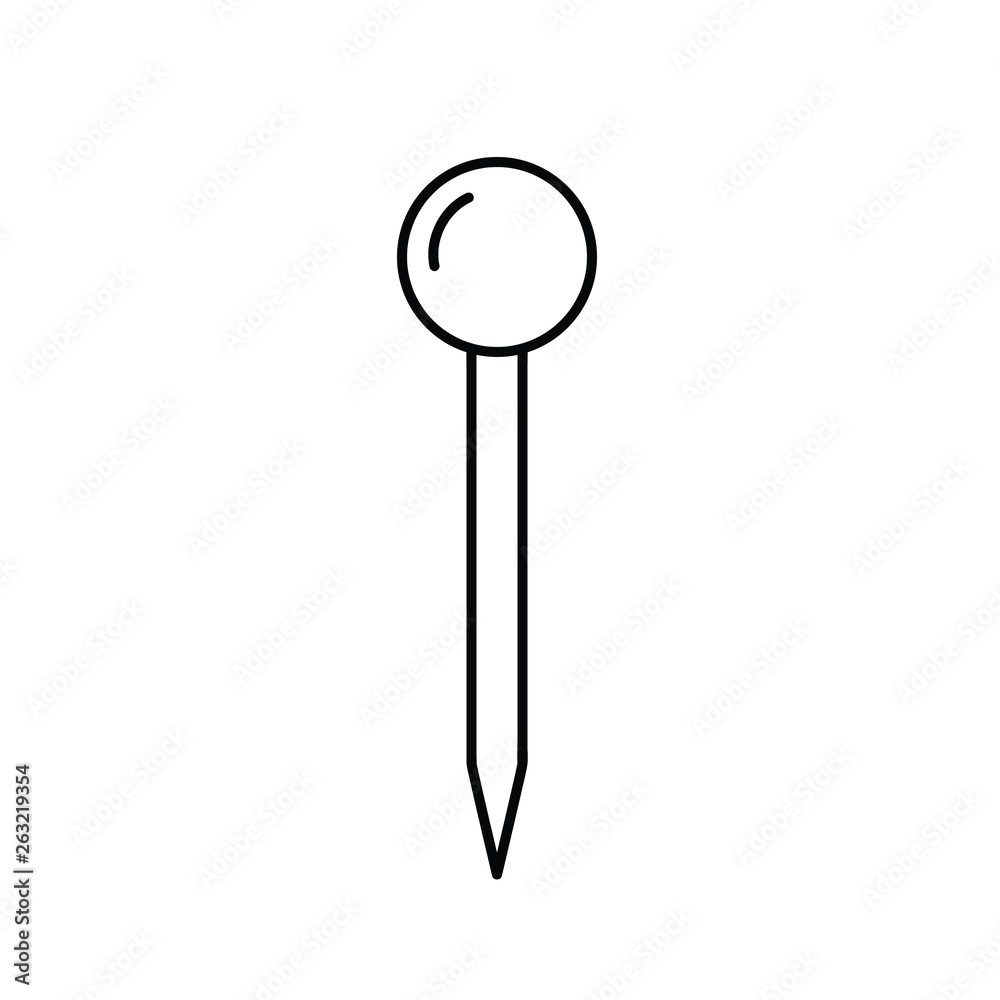 Push pin outline icon Push pin outline icon