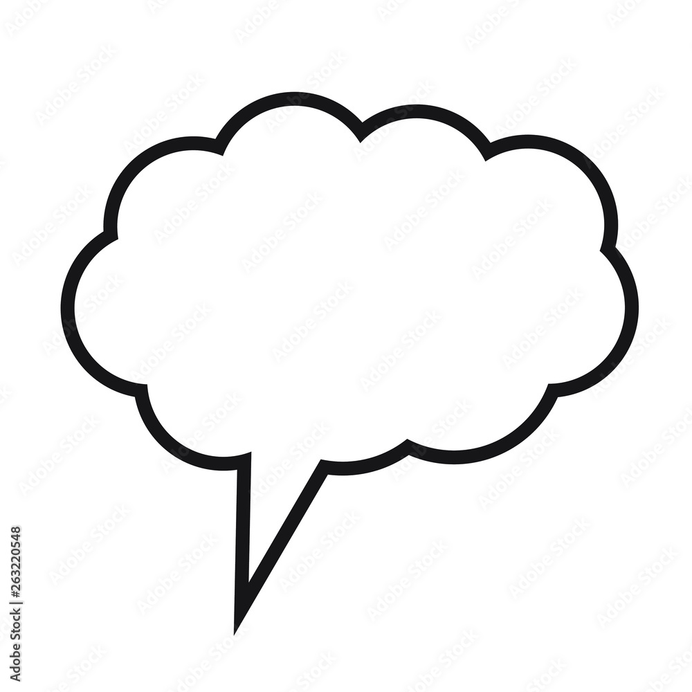 Thinking cloud, Dialog box line icon, chat cartoon bubbles. Blank empty line speech bubbles. Thinking cloud, Dialog box line icon, chat cartoon bubbles. Blank empty line speech bubbles.