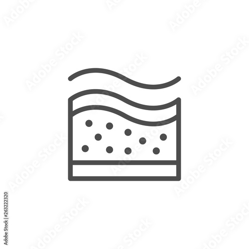 Orthopedic mattress memory line icon