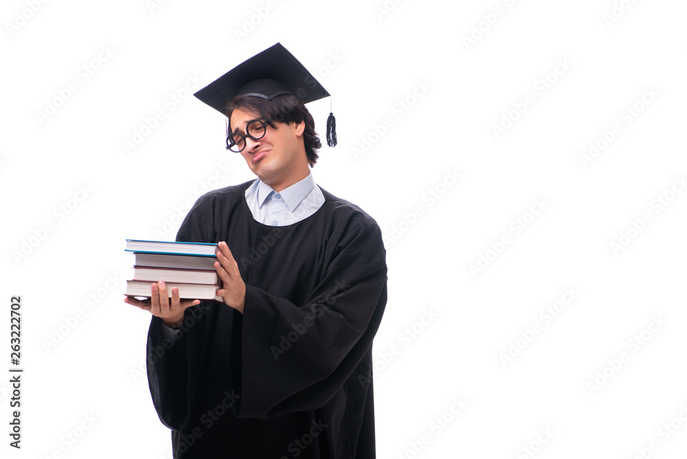 Young handsome man graduating from university Young handsome man graduating from university