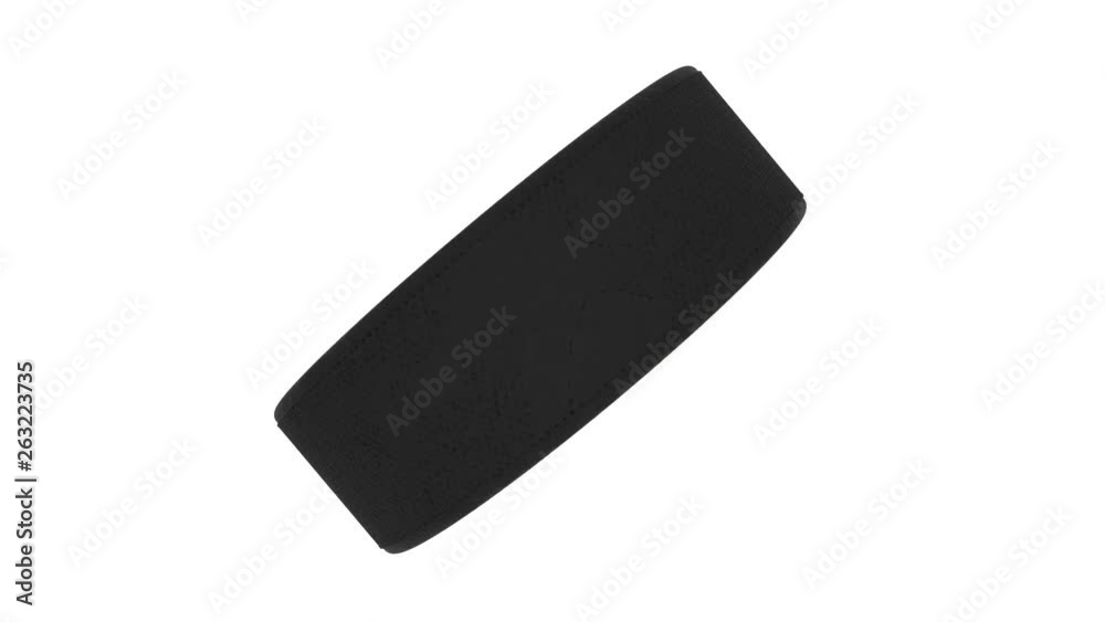 Ice hockey puck spin on white background. 3D animation Ice hockey puck spin on white background. 3D animation