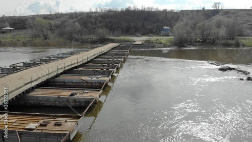 Wallpaper Mural 4k Aerial view on the pontoon bridge across the river. Torontodigital.ca
