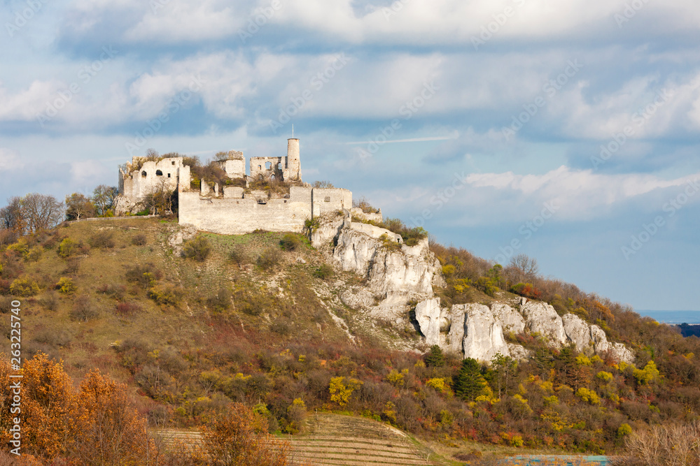 Falkenstein Castle in autumn, Austria