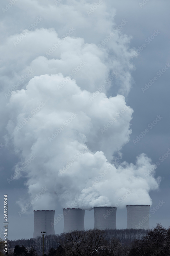 smoking chimney, power plant