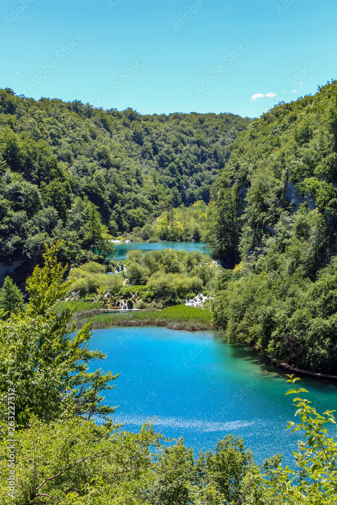 Panoramic view of the Plitvice Lakes National Park, Croatia
