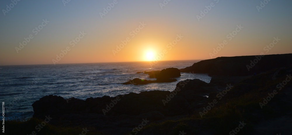 Sunset Impressions from Mendocino Coast from April 28, 2017, California USA 