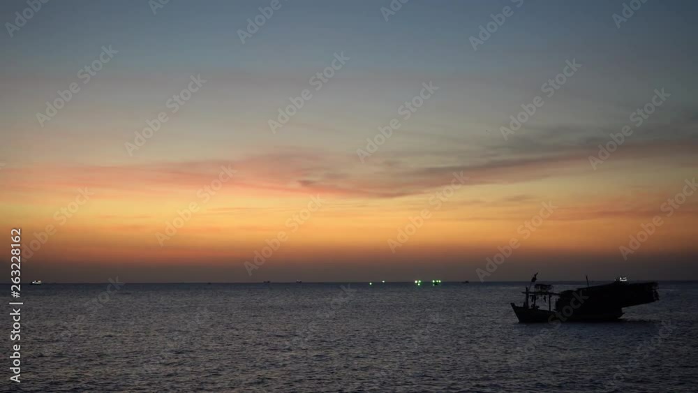 Sunset on Bai Truong beach in Phu Quoc Sunset on Bai Truong beach in Phu Quoc