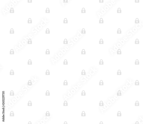 Gray lock symbol hexagon seamless pattern on white background vector. Simple and flat design, minimalist style, security concept.