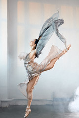 Acrylglasbilder Tanzschule Tanzende Ballerina in eleganter Pose  © alfa27
