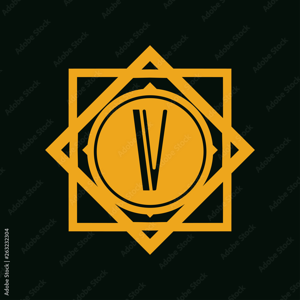 Vector modern art deco frame. Elegant monogram design template.