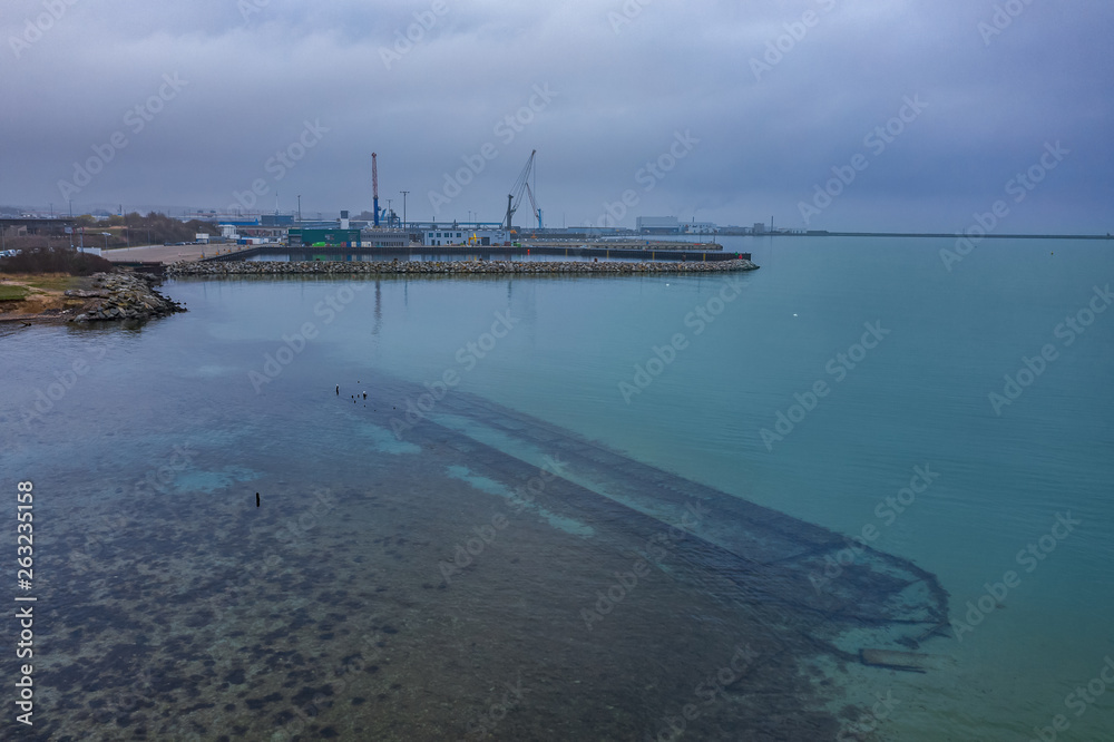 Schiffswrack Altengamme vor dem Hafen Neu Mukran