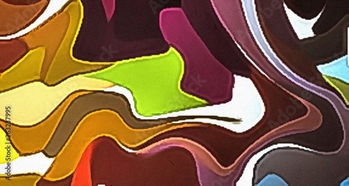 Abstract modern swirl marbled background. Shapes and curves vortex and lines elements. Psychedelic warm and bright texture. Waves graphic design.