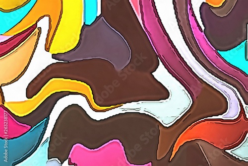 Abstract modern swirl marbled background. Shapes and curves vortex and lines elements. Psychedelic warm and bright texture. Waves graphic design.