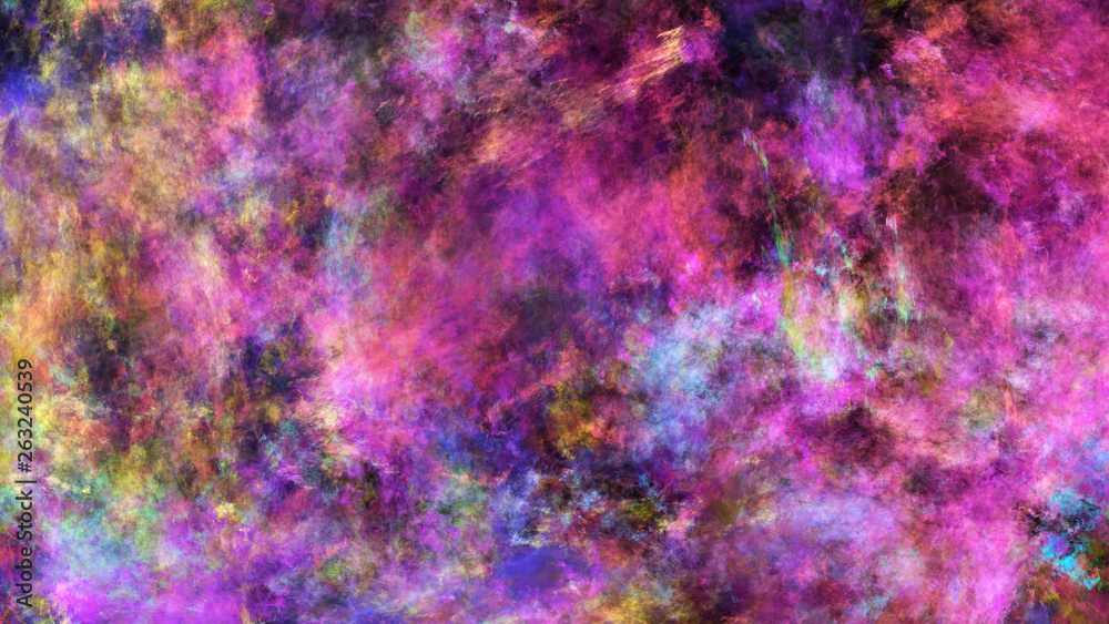 Abstract fantastic purple clouds. Colorful fractal background. Digital art. 3d rendering.