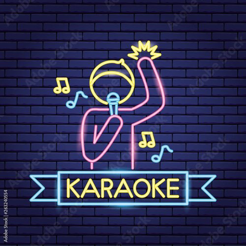 singer microphone karaoke neon