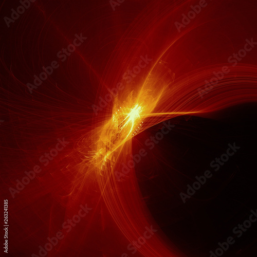 red and orange glow energy wave. © Metallic Citizen