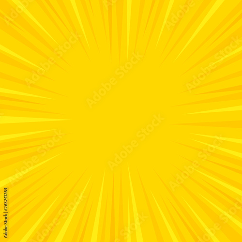 Comics rays background with halftones. Vector summer backdrop for your illustrations
