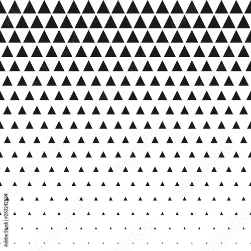 Vector Seamless Black and White Morphing Triangle Halftone Grid Gradient Pattern Geometric Abstract Background